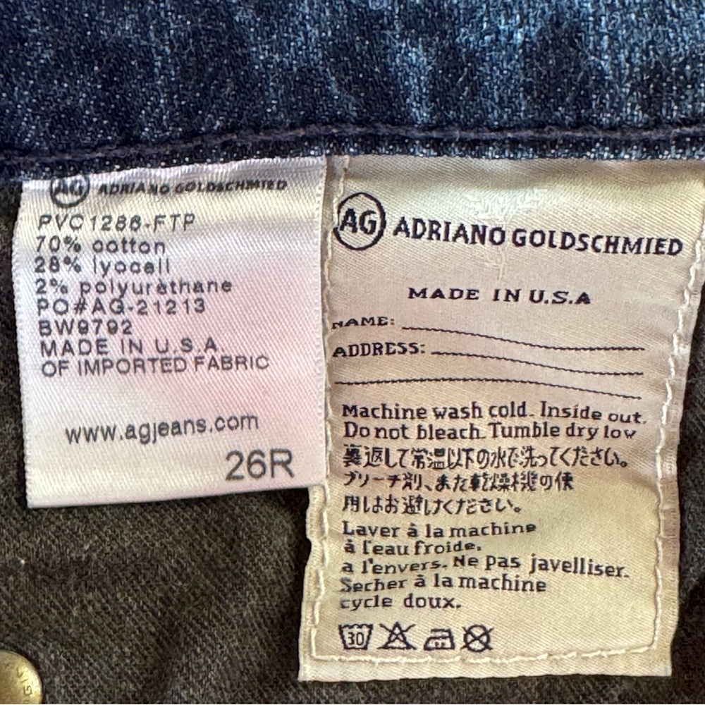 AG Adriano Goldschmied Stevie Slim Straight Jeans (W26R L31.5) - Picture 6 of 17